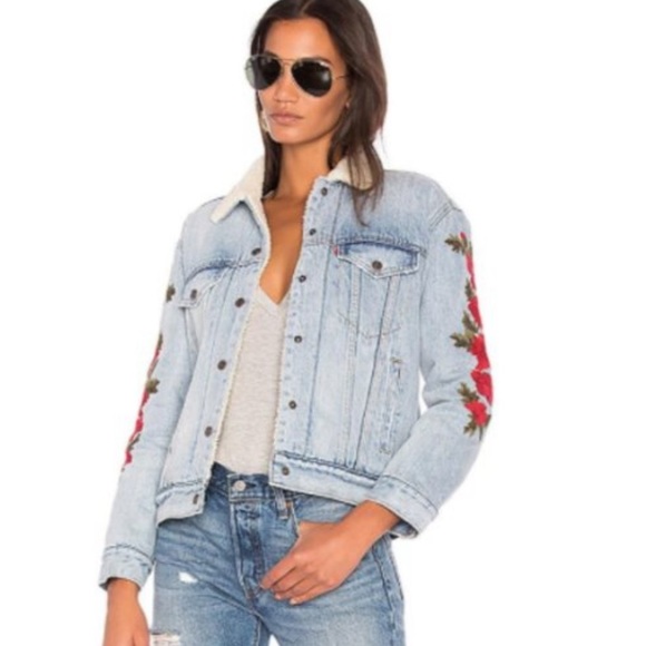Levi's Jackets & Blazers - Levi’s XS flower wool jean jacket
